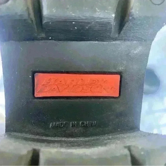 Vintage Harley Davidson Black Leather Chunky Buckle Slip On Platform Shoes 5.5 - Picture 5 of 8